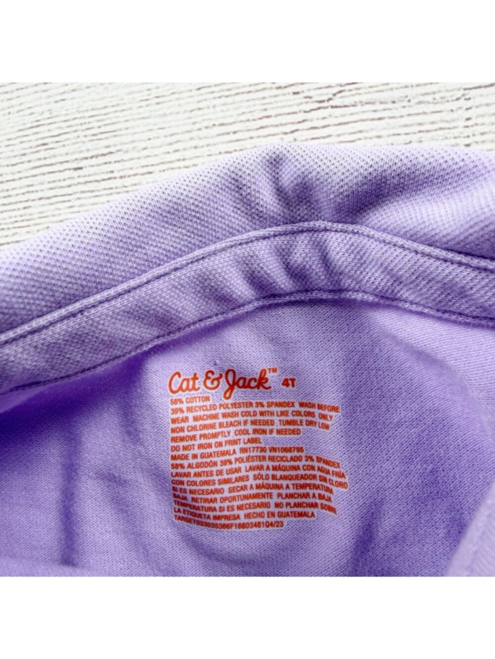 Cat & Jack Light Purple Short Sleeve Button-Up Shirt Cotton Blend Kids Top 4T - Picture 2 of 3